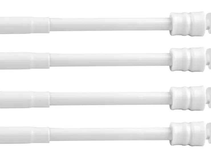 Bestlivings Klemmstangen mit Schraubtechnik Weiß 40 bis 60 cm 4er Pack* Seilspanngarnituren|Gardinenstangen