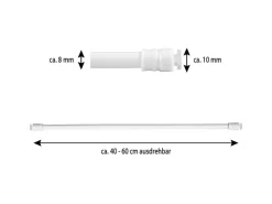 Bestlivings Klemmstangen mit Schraubtechnik Weiß 40 bis 60 cm 4er Pack* Seilspanngarnituren|Gardinenstangen