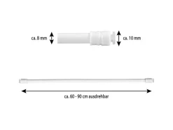 Bestlivings Klemmstangen mit Schraubtechnik Weiß 60 bis 90 cm 2er Pack* Seilspanngarnituren