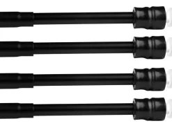 Bestlivings Klemmstangen mit Schraubtechnik Schwarz 40 bis 60 cm 4er Pack* Seilspanngarnituren|Gardinenstangen