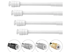 Bestlivings Klemmstangen mit Schraubtechnik Weiß 25 bis 40 cm 4er Pack