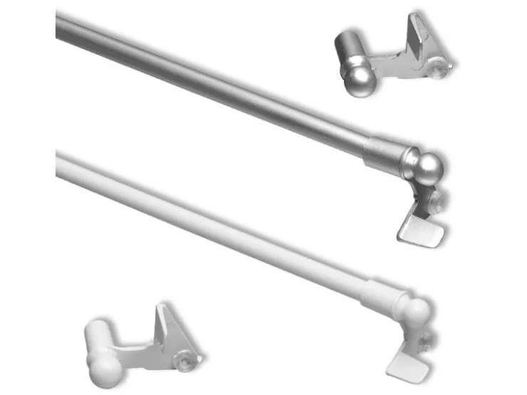 Bestlivings Klemmstangen Ausziehbar Matt Silber 80 bis 100 cm* Seilspanngarnituren