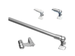 Bestlivings Klemmstangen Ausziehbar Matt Silber 80 bis 100 cm* Seilspanngarnituren