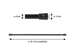 Bestlivings Klemmstangen mit Schraubtechnik Schwarz 40 bis 60 cm 2er Pack