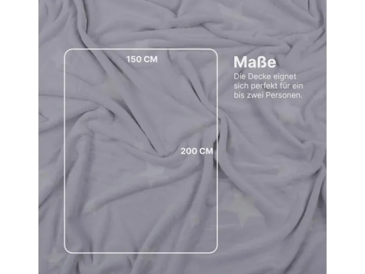 Bestlivings Kuscheldecke Cashmere Touch Glow In The Dark 150 x 200 cm Sterne
