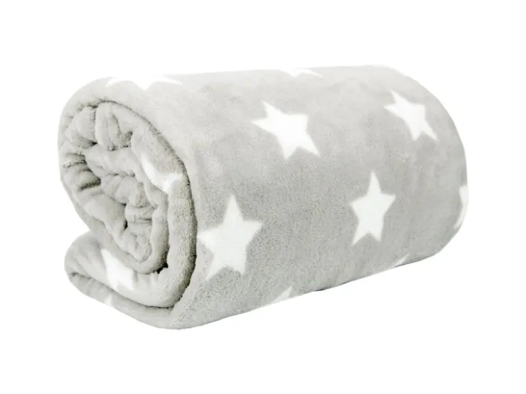 Bestlivings Kuscheldecke Mit Sternen 180 x 220 cm Hellgrau