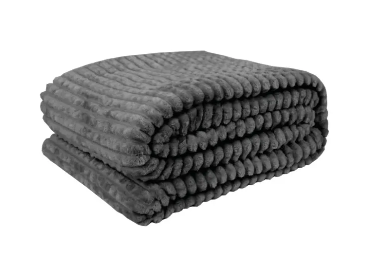 Bestlivings Kuscheldecke Jacquard Flanell 180 x 220 cm Anthrazit* Überwürfe|Decken