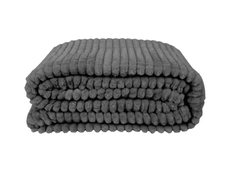 Bestlivings Kuscheldecke Jacquard Flanell 180 x 220 cm Anthrazit* Überwürfe|Decken