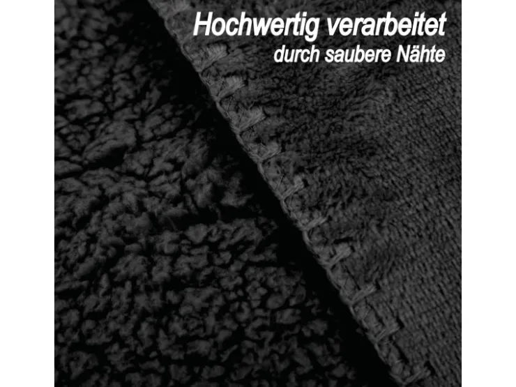 Bestlivings Kuscheldecke Teddy Fleece Sherpa Flanell 150 x 200 cm Schwarz