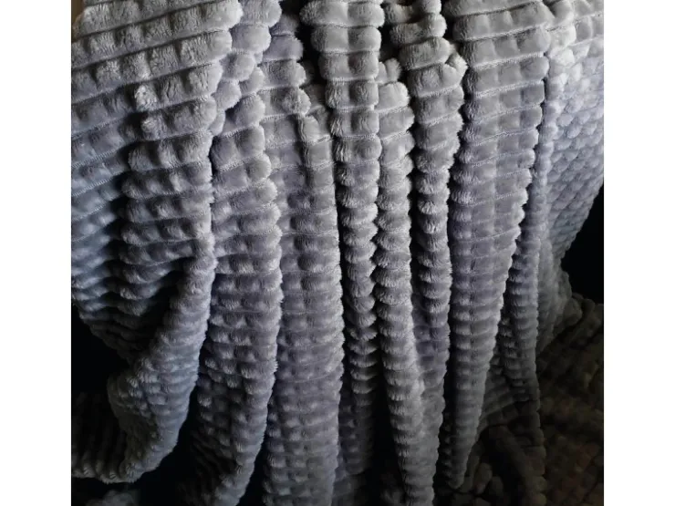 Bestlivings Kuscheldecke-Kissen Set Jacquard-Flannel Anthrazit 180 x 220 cm* Überwürfe