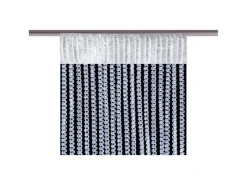 Bestlivings Metallic Fadenvorhang Trennvorhang Gardine 90 cm x 250 cm Weiß Stangendurchzug* Türvorhänge
