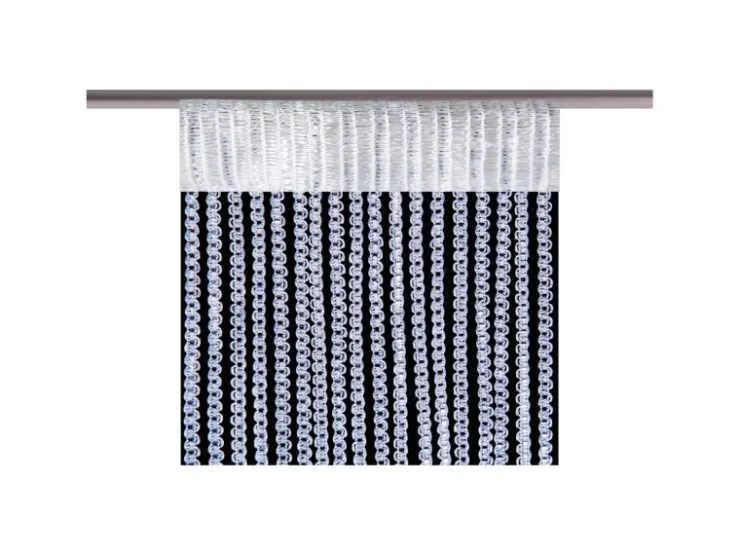 Bestlivings Metallic Fadenvorhang Trennvorhang Gardine 90 cm x 250 cm Weiß Stangendurchzug* Türvorhänge