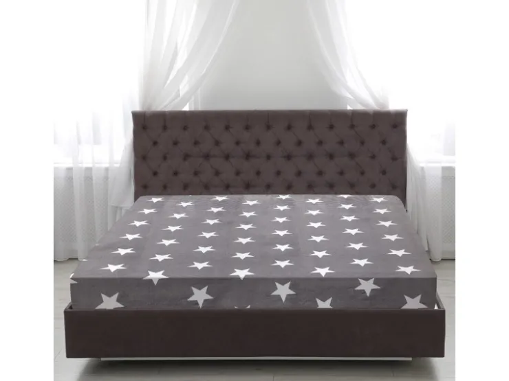 Bestlivings Spannbettlaken Cashmere Touch - 100 x 200 cm Anthrazit Sterne