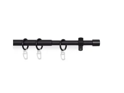 Bestlivings Stilgarnitur Ausziehbar 120 bis 220 cm Schwarz* Vorhänge|Gardinen