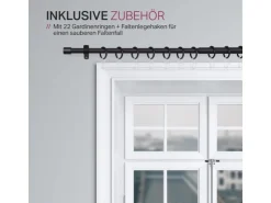 Bestlivings Stilgarnitur Ausziehbar 120 bis 220 cm Schwarz* Vorhänge|Gardinen