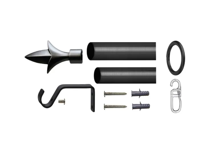 Bestlivings Stilgarnitur Set Ausziehbar 120 bis 230 cm Lilie Schwarz