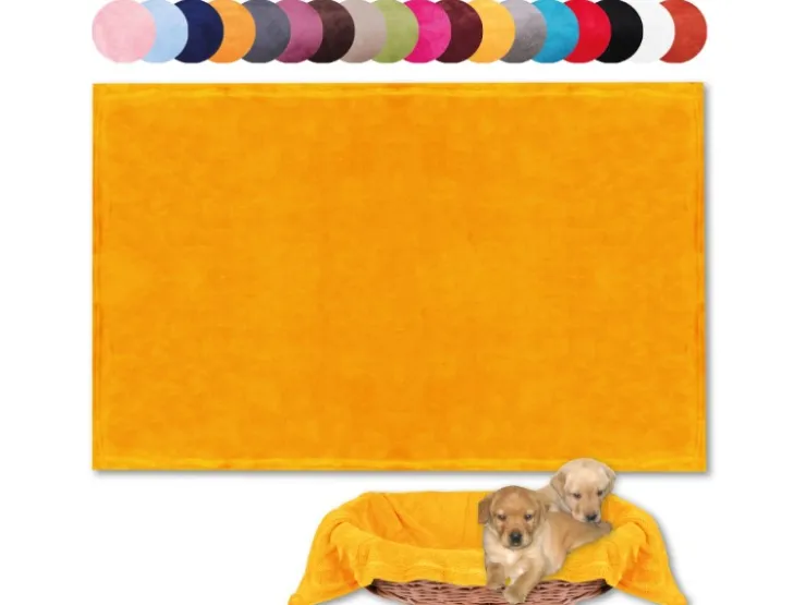 Bestlivings Tierdecke Hundedecke Mikrofaser 80 x 120 cm Hellorange* Überwürfe