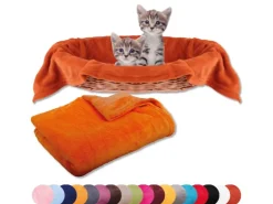 Bestlivings Tierdecke Katzendecke Mikrofaser 80 x 120 cm Terracotta* Überwürfe