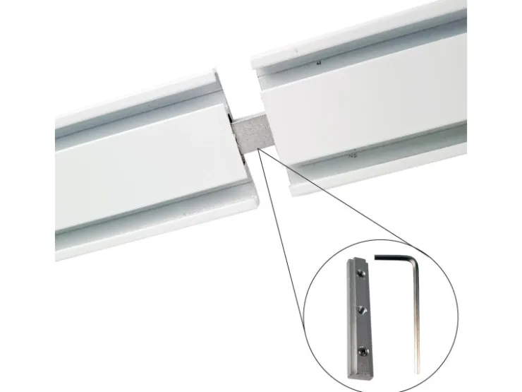 Bestlivings Vorhangschiene 240 cm Aluminium Weiß 2 Lauf / 2 x 120 cm