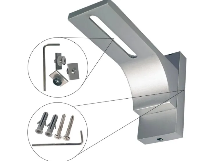 Bestlivings Vorhangschiene Aluminium inkl. Wandträger Silber 2 Lauf 90 cm