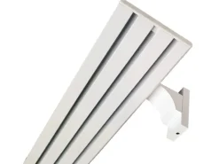 Bestlivings Vorhangschiene 240 cm Aluminium inkl. Wandträger Weiß 3 Lauf / 2 x 120 cm* Gardinenschienen