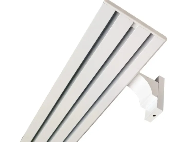 Bestlivings Vorhangschiene 240 cm Aluminium inkl. Wandträger Weiß 3 Lauf / 2 x 120 cm* Gardinenschienen