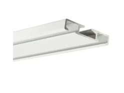 Bestlivings Vorhangschiene 420 cm Aluminium Weiß 2 Lauf / 2 x 120 cm & 2 x 90 cm* Gardinenschienen