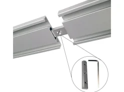 Bestlivings Vorhangschiene 240 cm Aluminium inkl. Wandträger Silber 2 Lauf / 2 x 120 cm