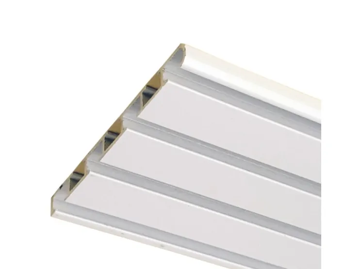 Bestlivings Vorhangschiene 450 cm Aluminium Weiß 4 Lauf / 3 x 120 cm & 90 cm