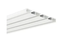 Bestlivings Vorhangschiene 450 cm Aluminium Weiß 4 Lauf / 3 x 120 cm & 90 cm