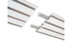 Bestlivings Vorhangschiene 450 cm Aluminium Weiß 4 Lauf / 3 x 120 cm & 90 cm