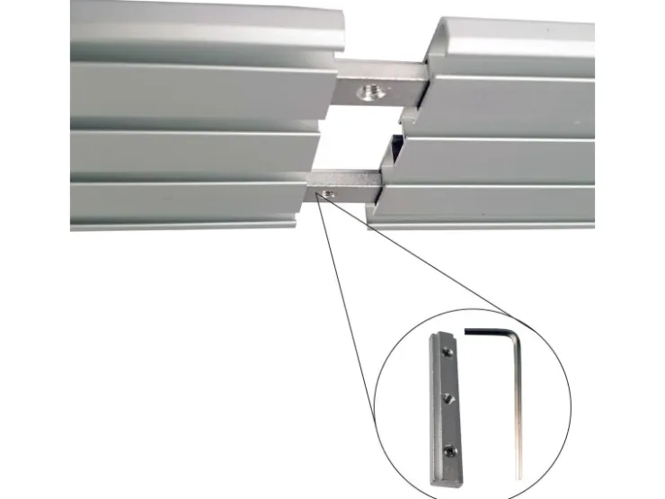 Bestlivings Vorhangschiene 240 cm Aluminium Silber 4 Lauf / 2 x 120 cm* Gardinenschienen