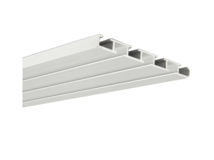 Bestlivings Vorhangschiene 360 cm Aluminium Weiß 3 Lauf / 3 x 120 cm* Gardinenschienen