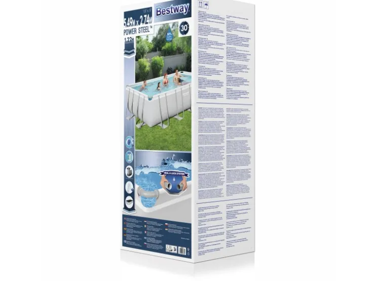 Bestway Stahlrahmenpool Power Steel 122 cm x 274 cm x 549 cm Rechteckig