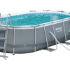 Bestway Stahlrahmen-Pool Set Steel Pro Max Frame GS 427 x 250 x 100 cm Oval Grau