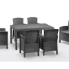 BICA Lido Wetterfestes Balkonset 7-tlg. mit 6 Sessel inkl. Sitzkissen und Tisch Houston Graphit* Sessel|Kissen