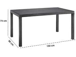 BICA Lido Wetterfestes Balkonset 7-tlg. mit 6 Sessel inkl. Sitzkissen und Tisch Houston Graphit* Sessel|Kissen