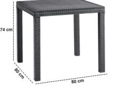 BICA Lido Wetterfestes Balkonset 3-tlg. mit 2 Sessel inkl. Sitzkissen und Tisch Dallas Graphit* Sessel|Kissen