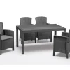 BICA Lido Wetterfestes Balkonset 5-tlg. mit 4 Sessel inkl. Sitzkissen und Tisch Houston Graphit* Kissen|Sessel