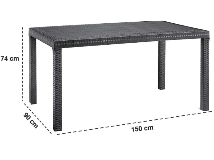 BICA Lido Wetterfestes Balkonset 5-tlg. mit 4 Sessel inkl. Sitzkissen und Tisch Houston Graphit* Kissen|Sessel