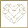 Pro Art Bild mit Rahmen Anonymus Golden Polygon Heart 32,5 cm x 32,5 cm