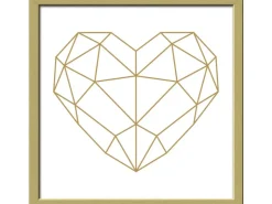 Pro Art Bild mit Rahmen Anonymus Golden Polygon Heart 32,5 cm x 32,5 cm