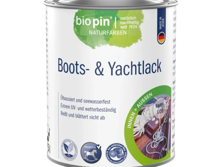 Biopin Boots- und Yachtlack Farblos Matt 0,75 l* Klarlacke