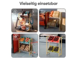 Björn&Schiller Getränkekistenregal für 4 Kisten – Regal aus Bambus und Metall mit Antirutschfüßen* Metallregale
