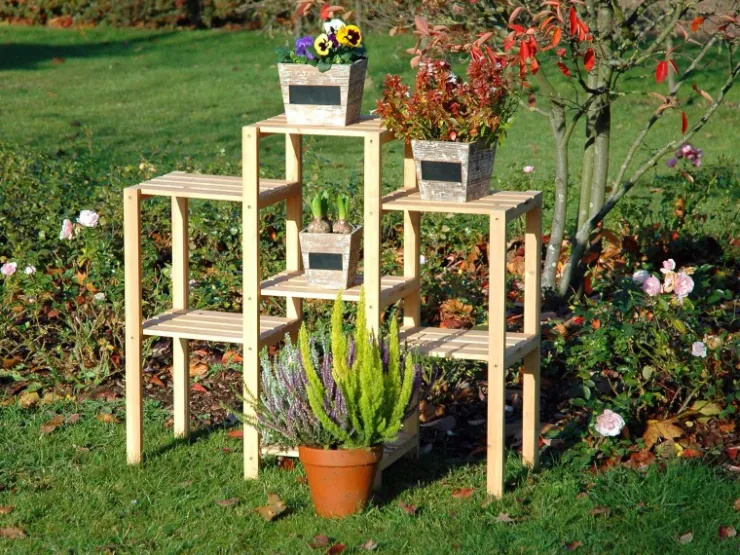 Dobar Blumenregal 7-flächig aus Kiefernholz 87 cm x 31 cm x 97 cm FSC®
