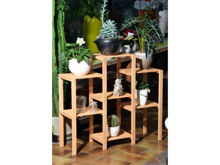 Dobar Blumenregal 7-flächig aus Kiefernholz 87 cm x 31 cm x 97 cm FSC®