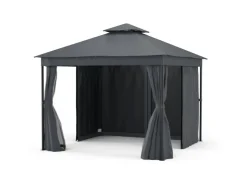 Blumfeldt Mondo Dual 3x3 m Pavillon mit Doppeldach und Moskitonetzen