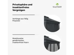 Blumfeldt Mondo Dual 3x3 m Pavillon mit Doppeldach und Moskitonetzen
