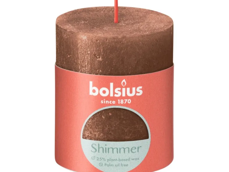 Bolsius Rustik-Kerze Shimmer 80/68 mm