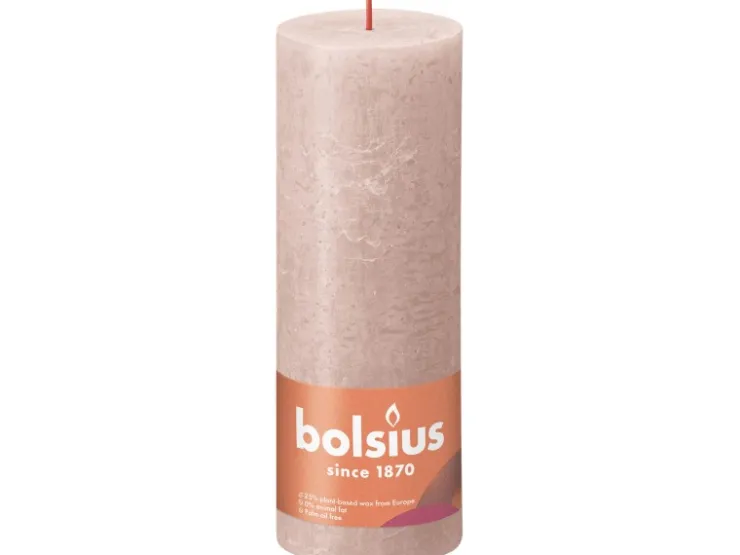 Bolsius Rustik-Kerze Shine 190/68 mm Nebliges Rosa* Kerzen